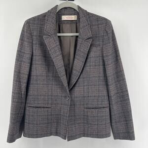 VTG Young Pendleton Youth Boys 9-10 100% Wool Blazer Jacket Gray Plaid USA Made